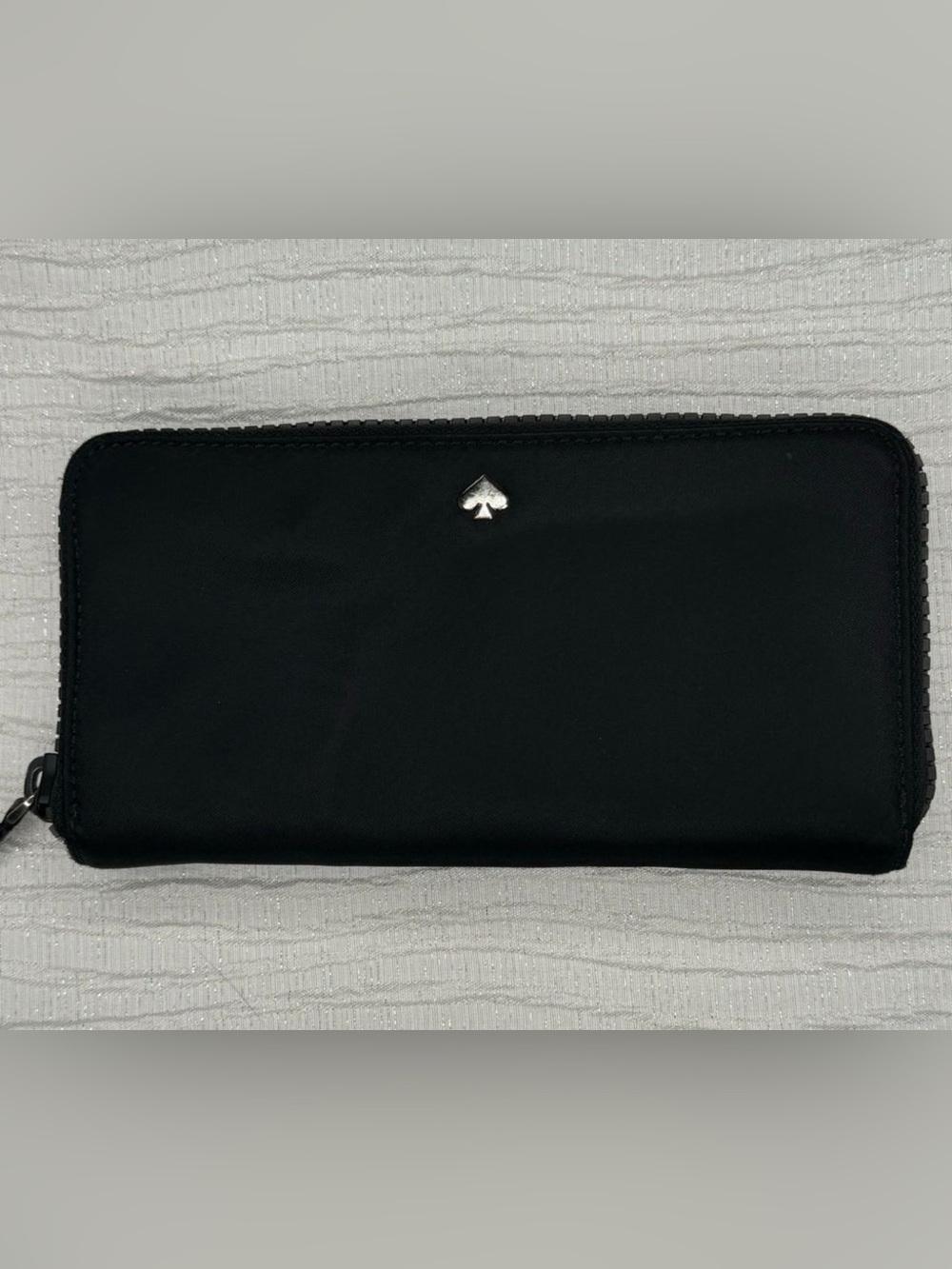 Kate Spade nylon continental jae wallet in black, zip around closure, EUC